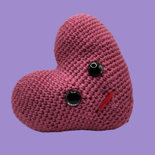 crochet heart stuffie