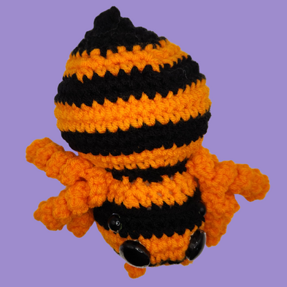 crochet pumpkin spider stuffie