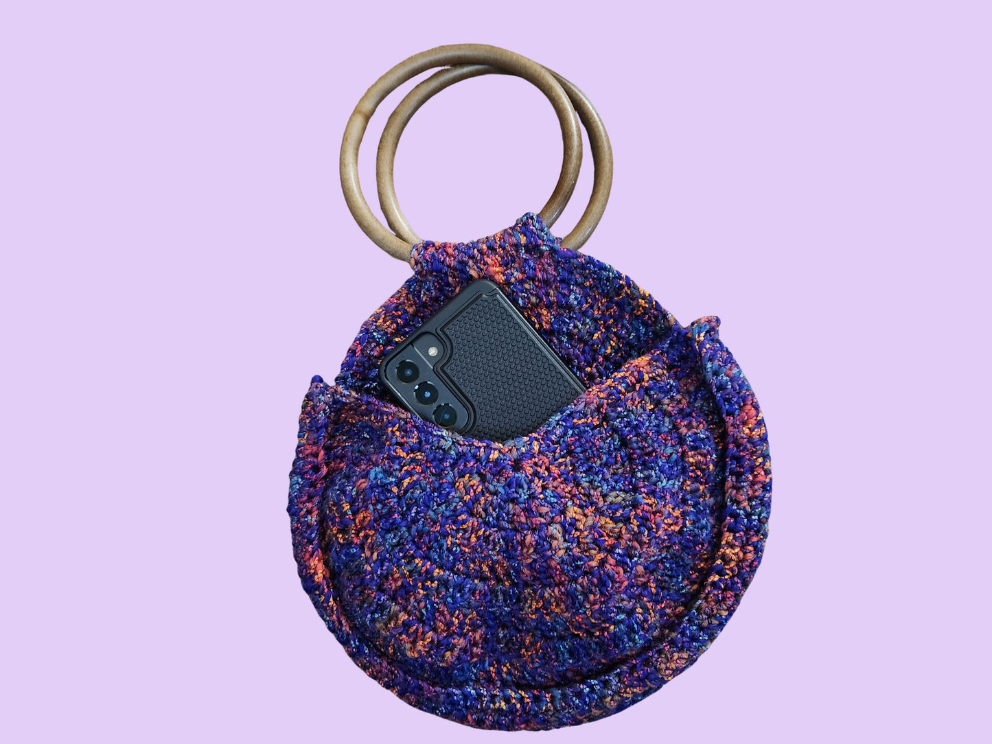 crochet round purse