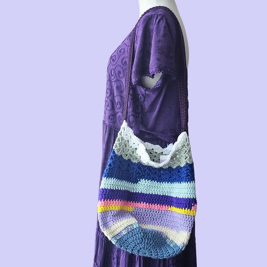 crochet scrappy bucket bag