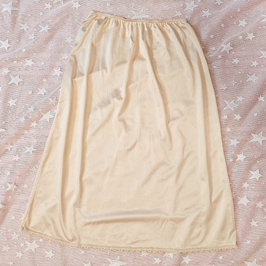 warners cream slip skirt