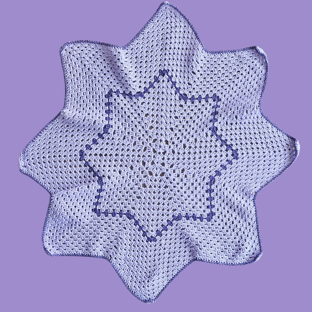 crochet 8 point star throw