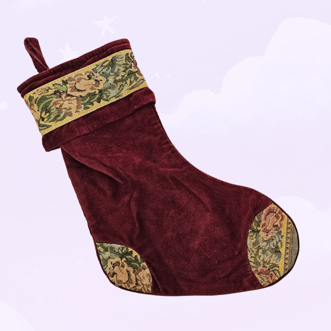 red velvet christmas stocking (b)