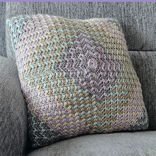 crochet mosaic pillow