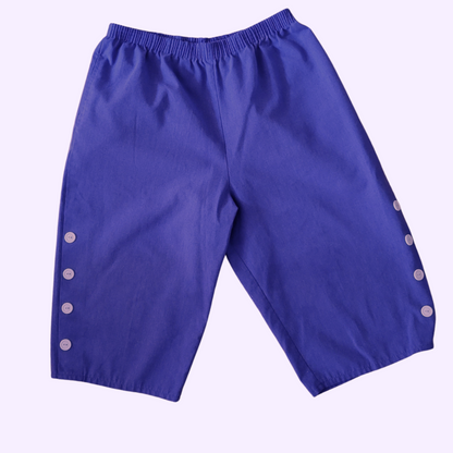 vintage purple button detail high waisted shorts