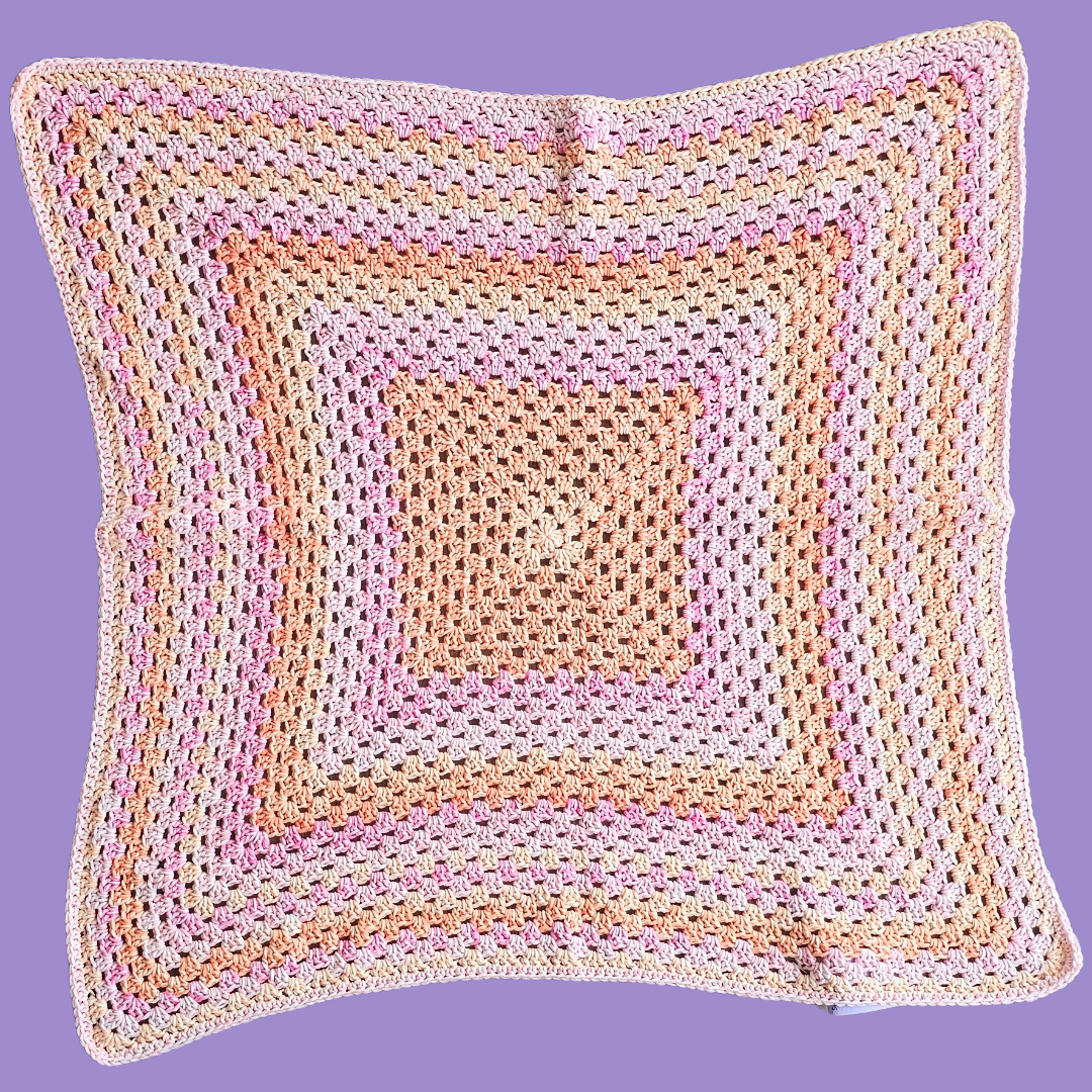 crochet granny square throw