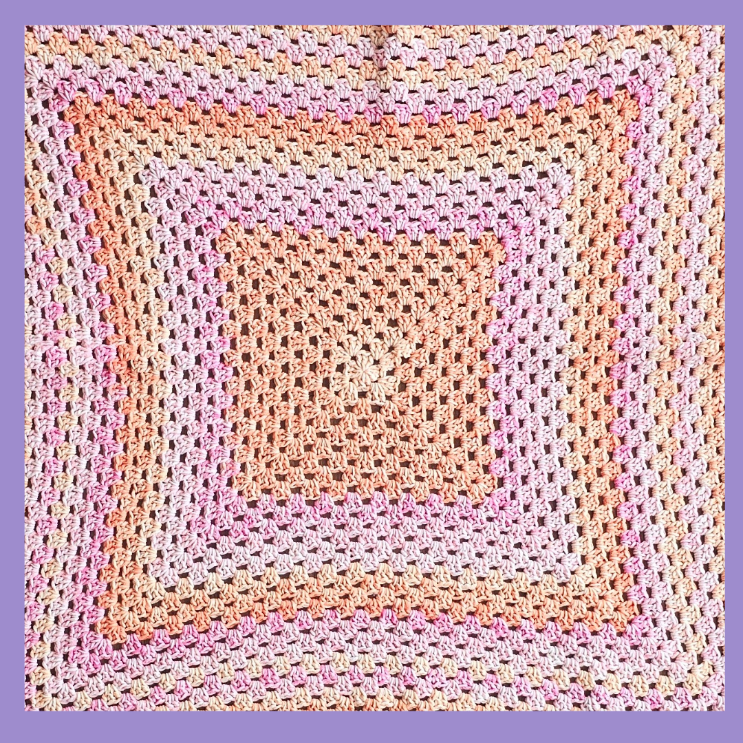 crochet granny square throw