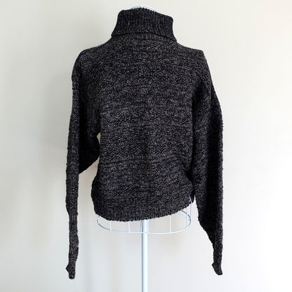 black & brown heathered turtleneck sweater