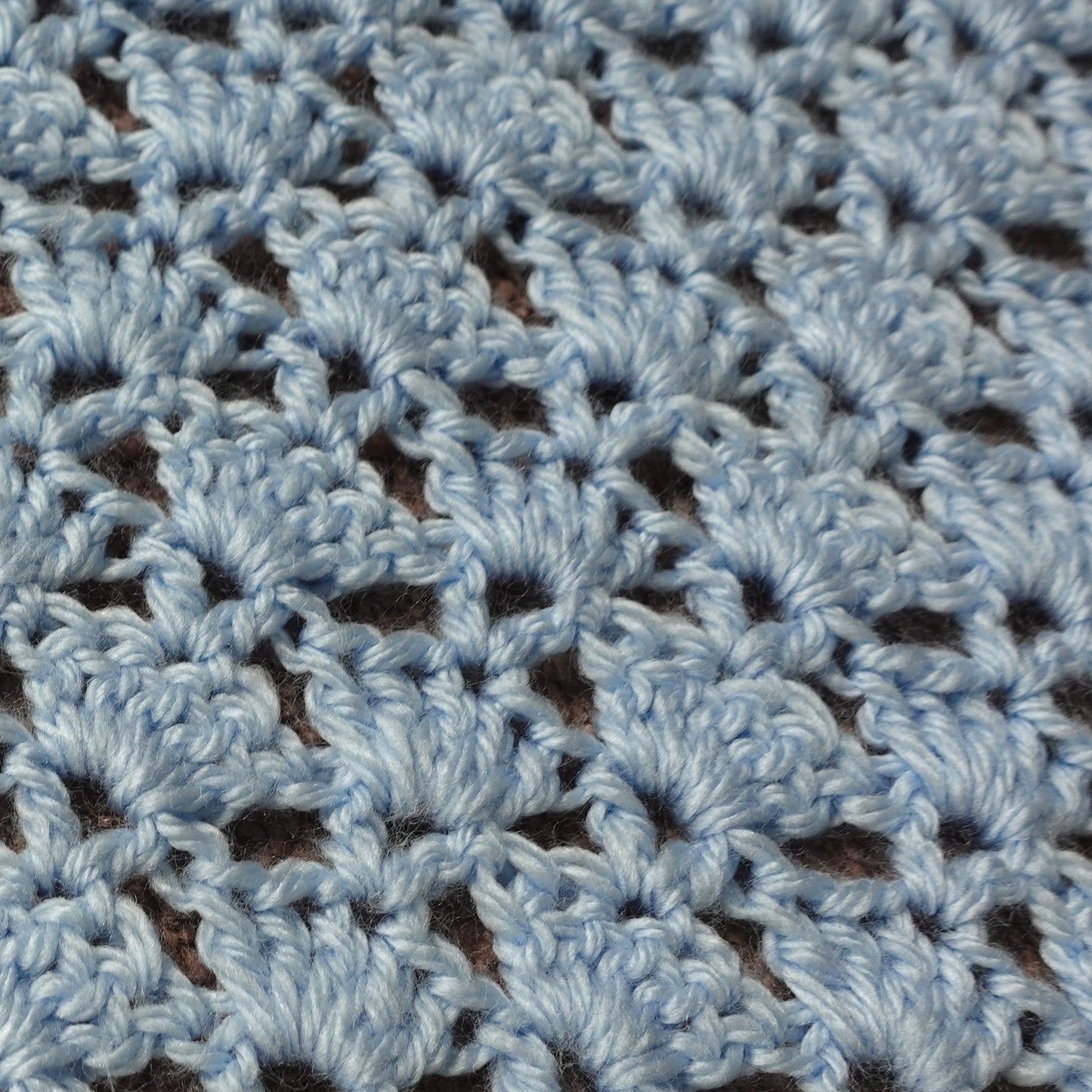handmade pastel baby blue crochet blanket