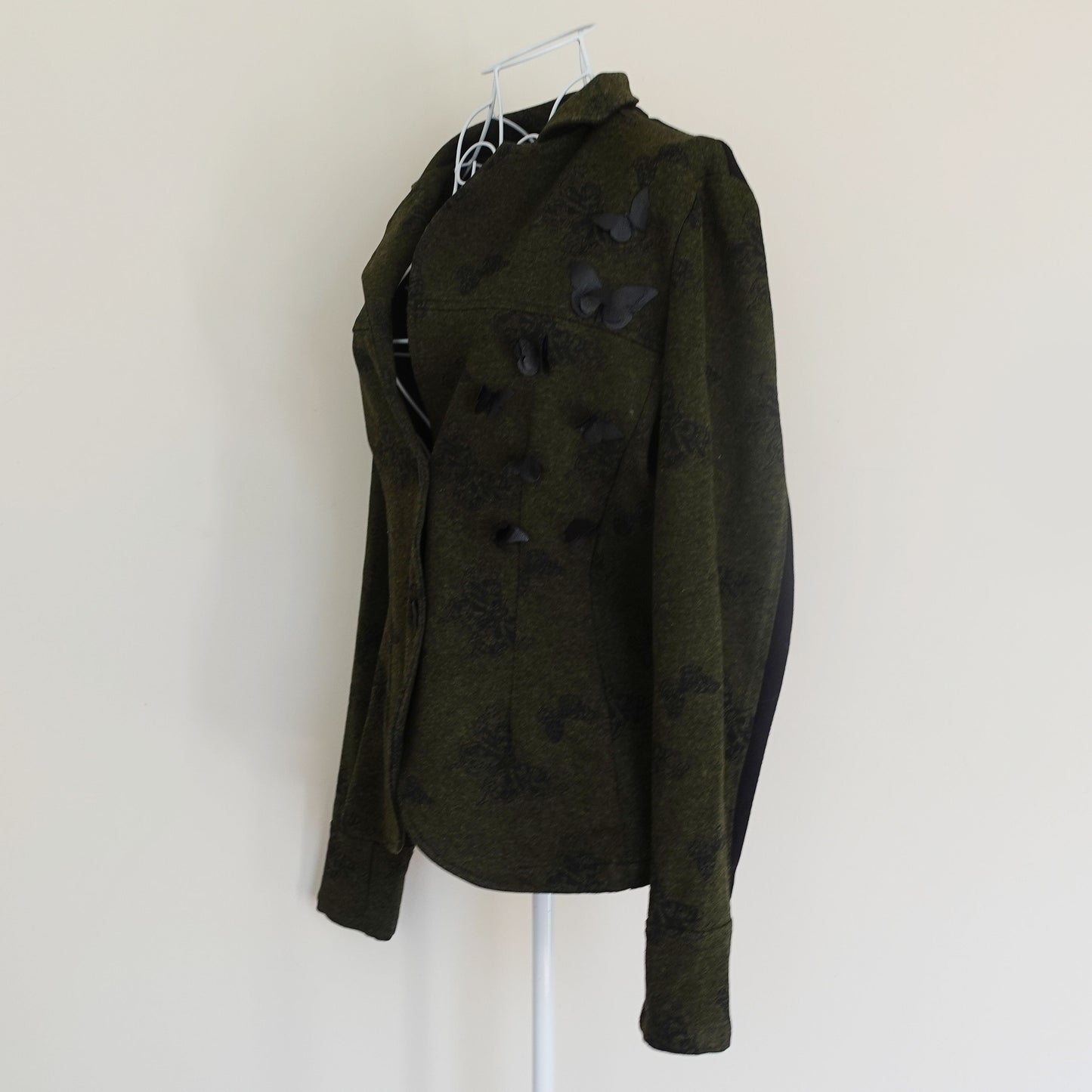 green and black butterfly giacca jacket