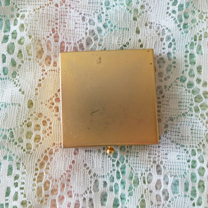 gold vintage cherub tone pill box