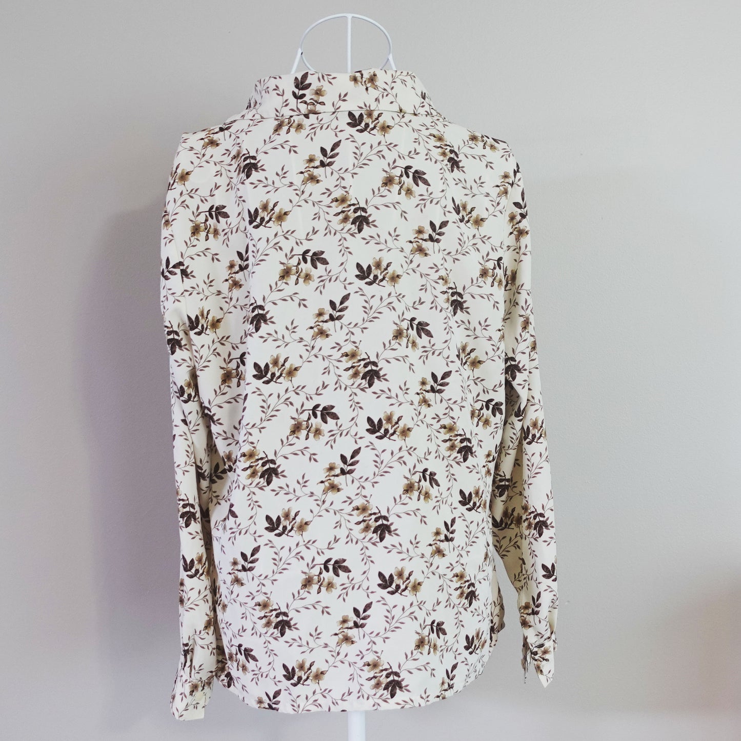 ivory floral button down top