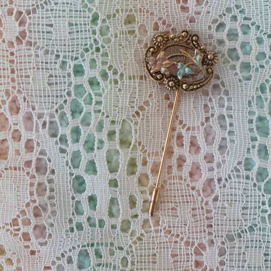 gold lily hat pin