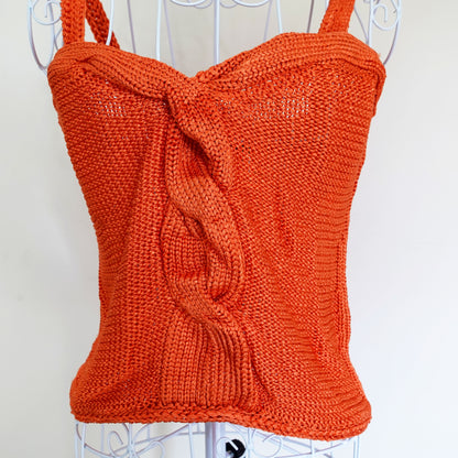 orange knit tank top