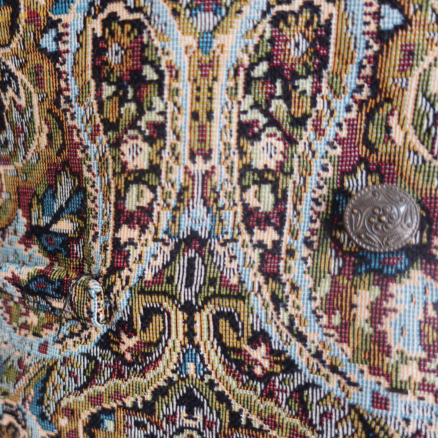 multicolor paisley tapestry vest
