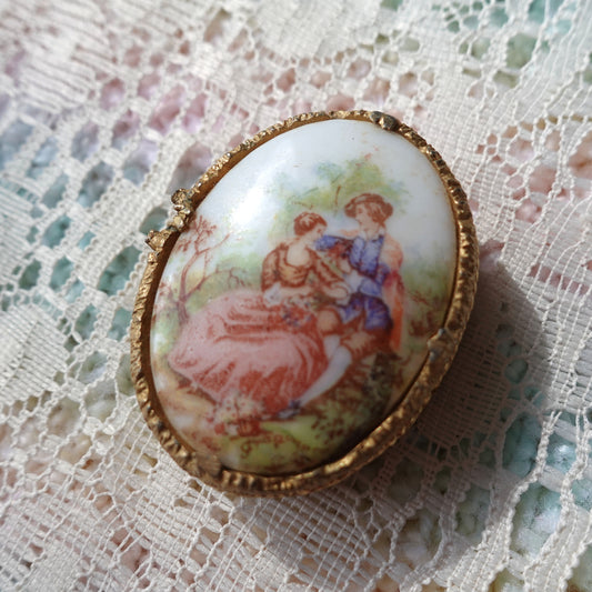 vintage painted pill box