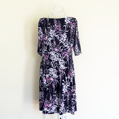 purple floral print dress