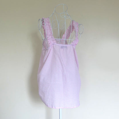 pink and white candy stripe sleeveless top