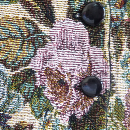 multicolor floral tapestry vest