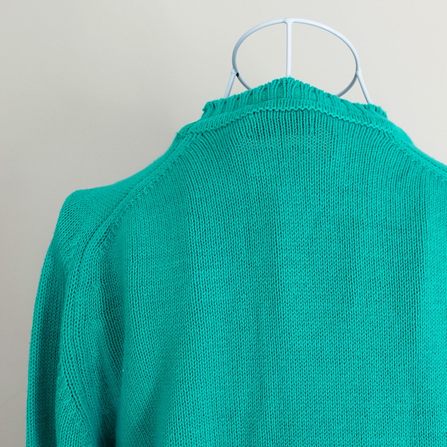 teal knit long sleeve sweater